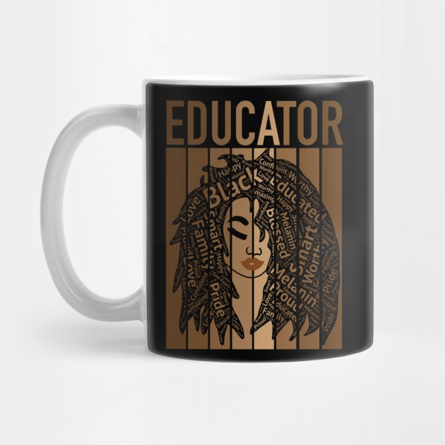 African American Educator Black Teacher Hair Art by blackartmattersshop